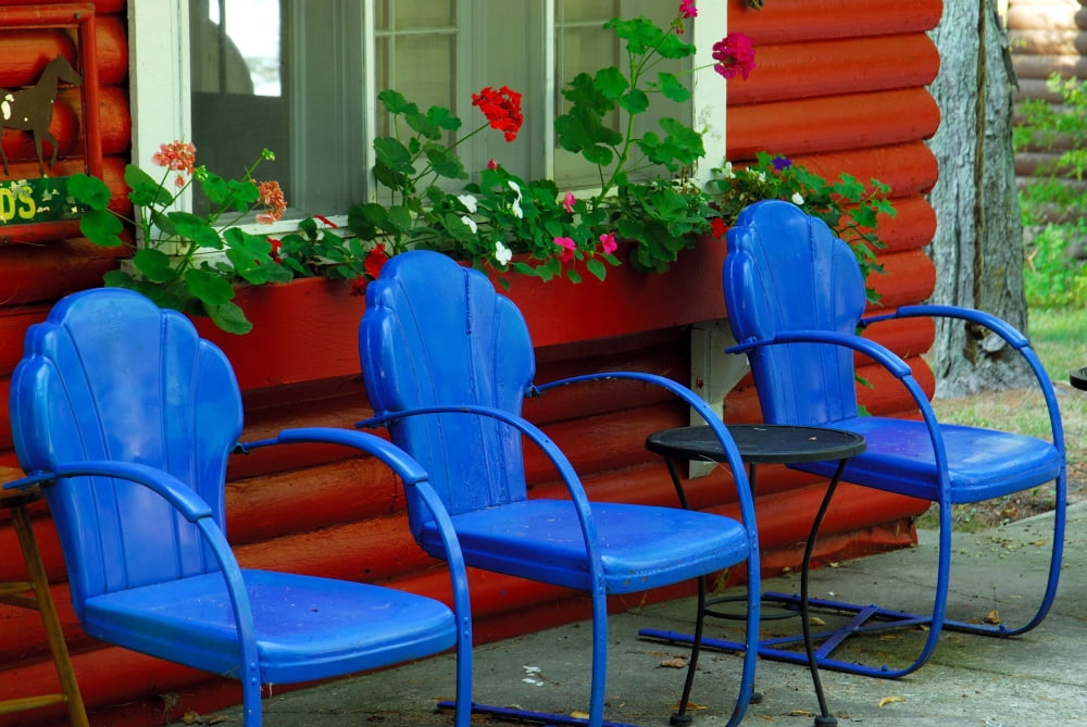 Blue Chairs Canvas Art - Doug Ohman (12 x 18)