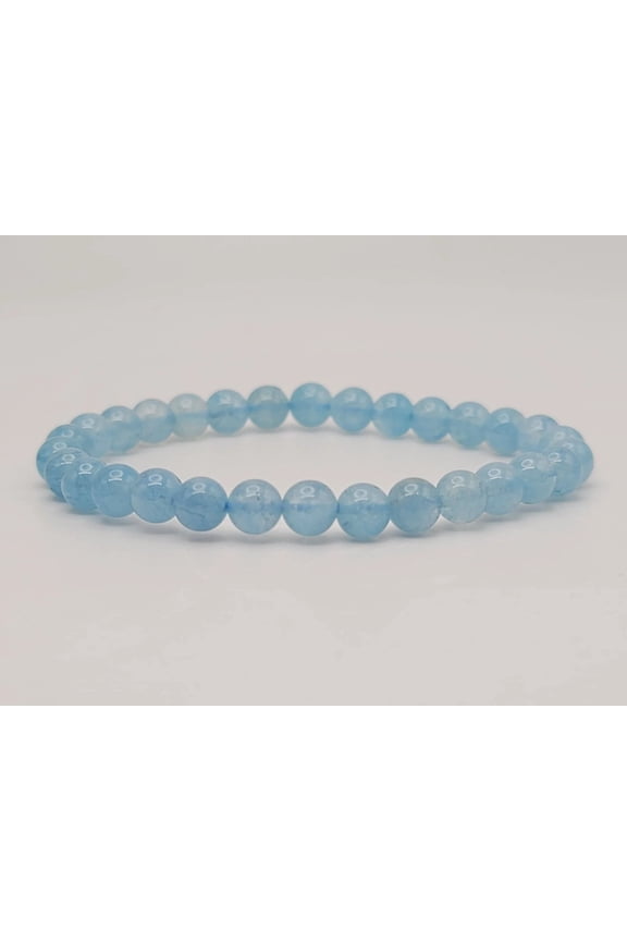 Blue Chalcedony Bracelet Powerful Bracelet 4MM Elastic Bracelet