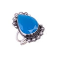 Blue Chalcedony Gemstone 925 Sterling Silver Ring V10550, Chalcedony ...