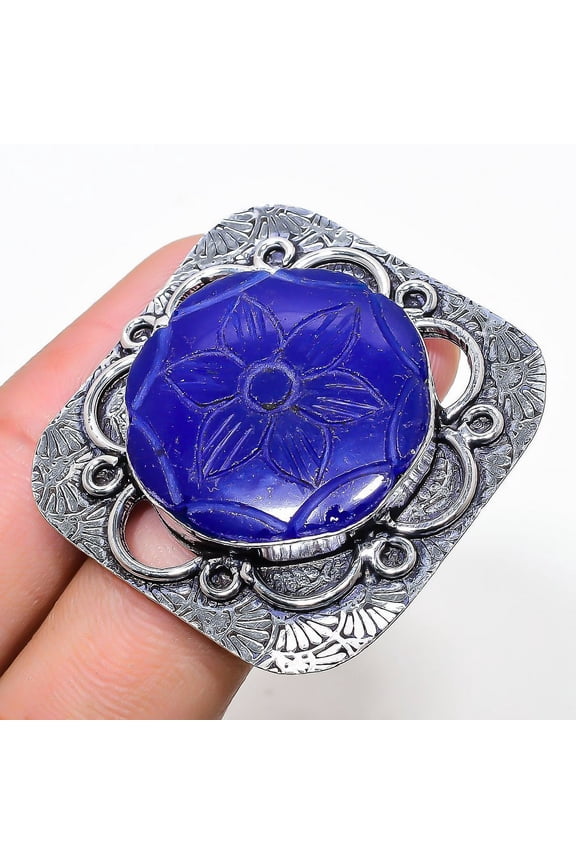 Blue Chalcedony Gemstone Handmade 925 Sterling Silver Jewelry Ring Size 11