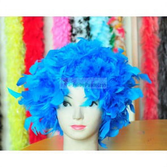 Blue Chandelle Feather Wig Halloween Costume Wig Blue Bird Costume