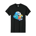 thumbnail image 1 of Blue-Character-Reading-Book Mens Graphic Tee, 100% Cotton, Casual Summer Wear, 1 of 2