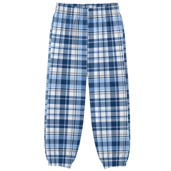Blue Check Boys Pants Kids Casual Sweatpants Joggers Toddler Sports Pants 3-10 Years