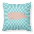 thumbnail image 1 of Blue Check Themed Fabric Decorative Pillow, 1 of 2