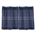 thumbnail image 1 of Blue Checked Tier Curtains Tier Kitchen Living Room Bedroom Balcony 2 Panels 27x24 Inch, 1 of 9