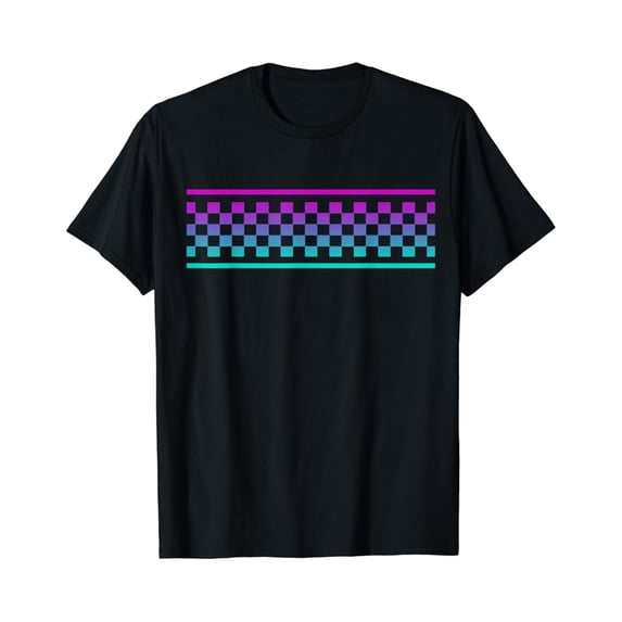 Blue Checker Pattern Checkerboard Skater Surfer T-Shirt - Walmart.com