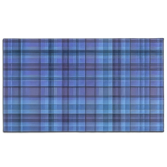 Blue Checkerboard Checkered Pattern Door Rugs,Washable Non Slip Door Mats Indoor,Decorative Door Mats,Entry Mat Indoor for Entrance,Bedroom,Kitchen,Bathroom,17"x30"