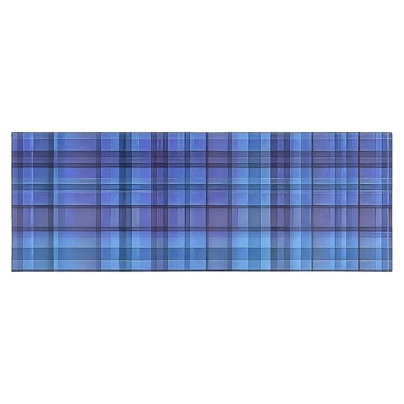Blue Checkerboard Checkered Pattern Kitchen Rug Mat,Kitchen Runner Rugs Non Skid Washable,Decorative Kitchen Floor Mats for Kitchen,Sink,Laundry,17"X47"