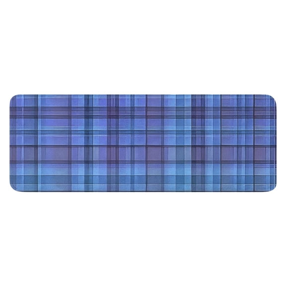 Blue Checkerboard Checkered Pattern Kitchen Rug Mat,Kitchen Runner Rugs Non Skid Washable,Decorative Kitchen Floor Mats for Kitchen,Sink,Laundry,17"x47.2"