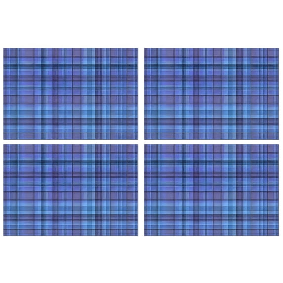 Blue Checkerboard Checkered Pattern Summer Placemats Table Placemats Set Of 4-Linen Kitchen Washable Placemats Table Mats 11.8"x17.7" Non-Slip Heat Resistant