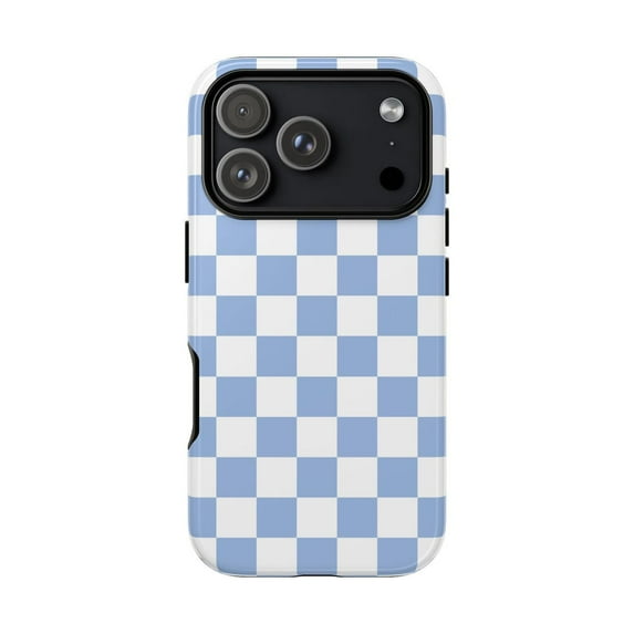 Blue Checkerboard Dual Layer Shockproof Compatible with iPhone 11 to 17 ...