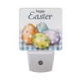 thumbnail image 1 of Blue Checkerboard with Watercolor Easter Eggs LED Night Light Sensor Lamp Plug-in Adjustable Brightness 2 Pack, 1 of 7