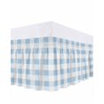 thumbnail image 1 of Blue Checkered Bed Skirt Queen Size, Blue White Buffalo Plaid Wrap Around Bed Skirting with Adjustable Elastic Strap, Dust Ruffle Pleated Bedskirts 18 Inch Drop for Bedroom Queen Beds, 1 of 9