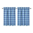 thumbnail image 1 of Blue Checkered Kitchen Window Curtains Farmhouse Country Summer Short Tier Curtain for Washable Kitchen Cafe Decor Rod Pocket Window Drapes 2 Panels 27.5x36 Inch, 1 of 5