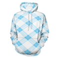 thumbnail image 1 of Blue Checkered Pattern Background Men's Women Vintage 3D Hooded Sweatshirt - All-Season Loose Fit Streetwear, 1 of 6