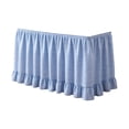 thumbnail image 1 of Blue Checkered Ruffled Table Skirt, Detachable Wrap‑Around Table Curtain With Fastener Tape, Under‑Table Concealment Cover For Wedding Banquet, Buffet, Party, Podium Decoration (Blue), 1 of 6