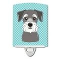 thumbnail image 1 of Blue Checkered Schnauzer Ceramic Night Light, 1 of 2