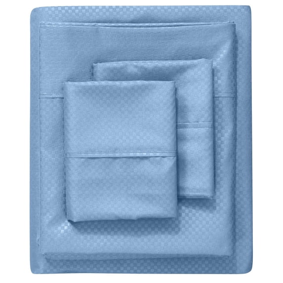 Blue Checkered Sheets Set, Fitted Bed Sheets, Flat Bed Sheet California King & Pillowcases