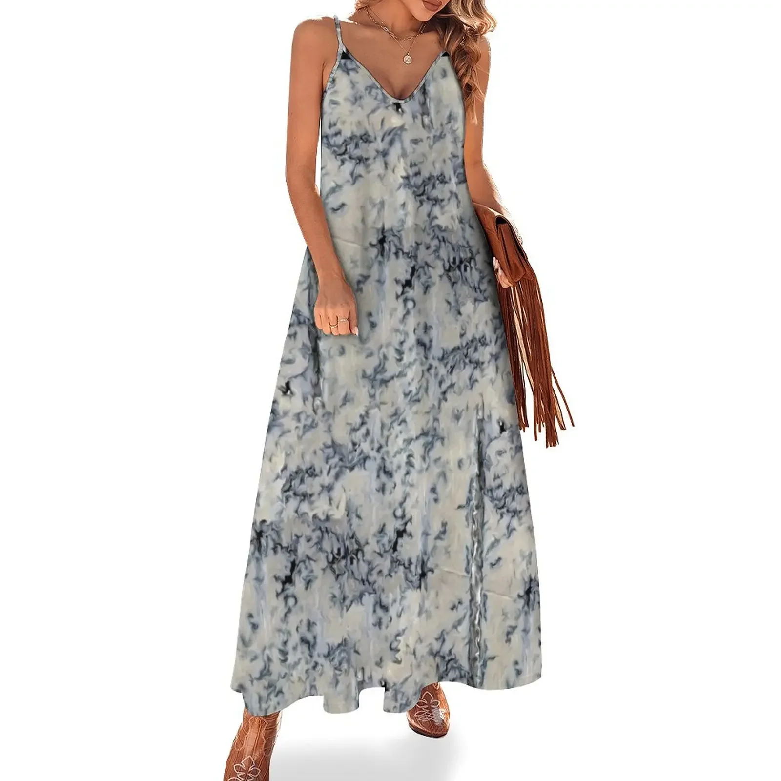 Blue Cheese Sleeveless Dress summer dress daily Evening gown Dance