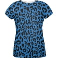 thumbnail image 1 of Blue Cheetah Print All Over Womens T-Shirt - Large, 1 of 2