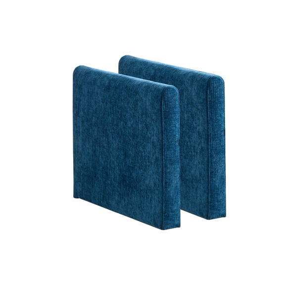 Blue Chenille Cloud Sofa Armrest Replacement Panels, 22 Inch Arm Height Foam Filled Modular Sectional Sofa Arm Accessories, American Modern DIY Couch Parts