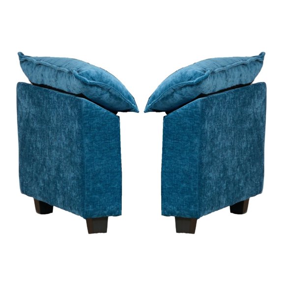 Blue Chenille Cloud Sofa Armrest Replacement Parts, 22 Inch Arm Height Foam Filled Modular Sectional Couch Arm Panels, American Modern DIY Combination Sofa Accessories