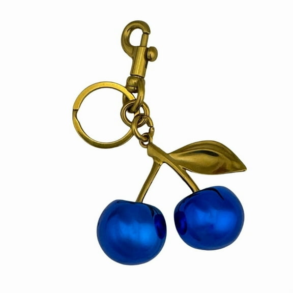 Blue Cherry Keychain Charm Fashionable Keyrings Accessory for Bags and Keys Perfect Gift for Women and Trendsetters