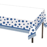 Creative Converting 720058 Celebrations Plastic Table Cover, 54 by 108", True Blue