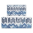 thumbnail image 1 of Blue Chevron Geometric Boho Pattern Kitchen Rugs Sets Of 2,Anti Fatigue Kitchen Mat Rugs Non Slip Washable,Decorative Kitchen Floor Mats for Kitchen,Sink,Laundry,17"x30"+17"x47", 1 of 7