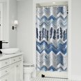thumbnail image 1 of Blue Chevron Geometric Boho Pattern Shower Curtain 36"x72" ,Bathroom Decorative Shower Curtains Set with 12 Hooks,Modern Waterproof Washable Shower Curtain, 1 of 6