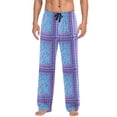 thumbnail image 1 of Blue Chevron Pattern Mens Pajama Pant Sleep and Lounge Bottons with Pockets, 1 of 7