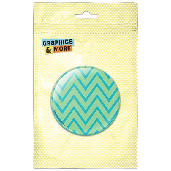 Blue Chevrons on Mint Green Refrigerator Button Magnet