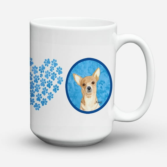 Blue Chihuahua Wipe your Paws Coffee Mug 15 oz