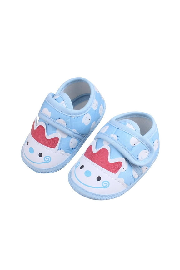 Blue Childrens Footwear With Cloth Material And Rubber Sole Offering A Wrapped Fit For Warm Weather Activities