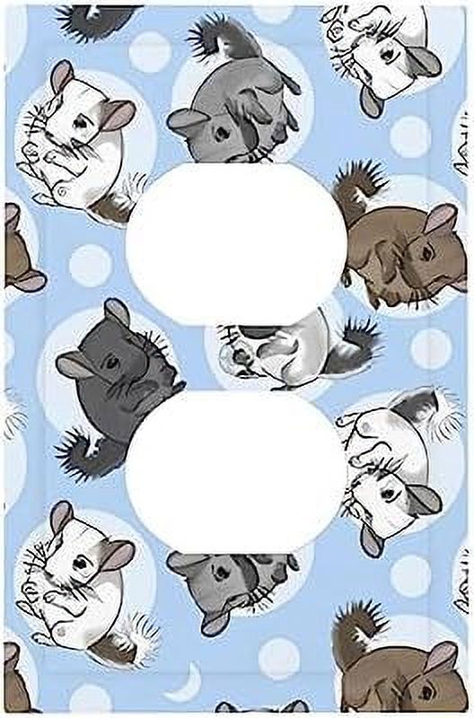 Blue Chinchillas And Moon Wall Plate Cover 1Gang Wall Plate Single