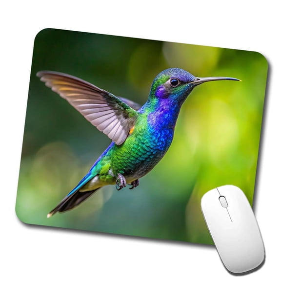 Blue Chinned Sapphire Hummingbird Backyard Bird Mouse Pad Low Profile Gaming Mat