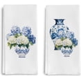 thumbnail image 1 of 2PCS Chinoiserie Kitchen Towels 16x24 Inches Blue and White Hydrangea Floral Dish Towels, Decorative Hand Towels for Bathroom and Kitchen, 1 of 5
