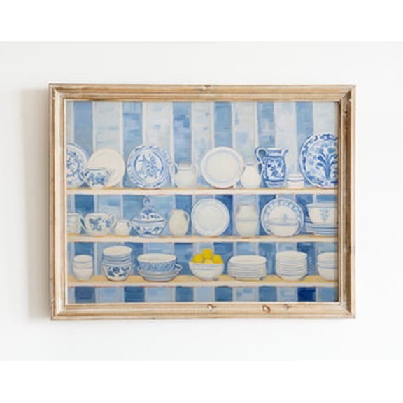 Blue Chinoiserie Poster Ginger Jar Wall Art Southern Kitchen Decor Trendy, Poster Only