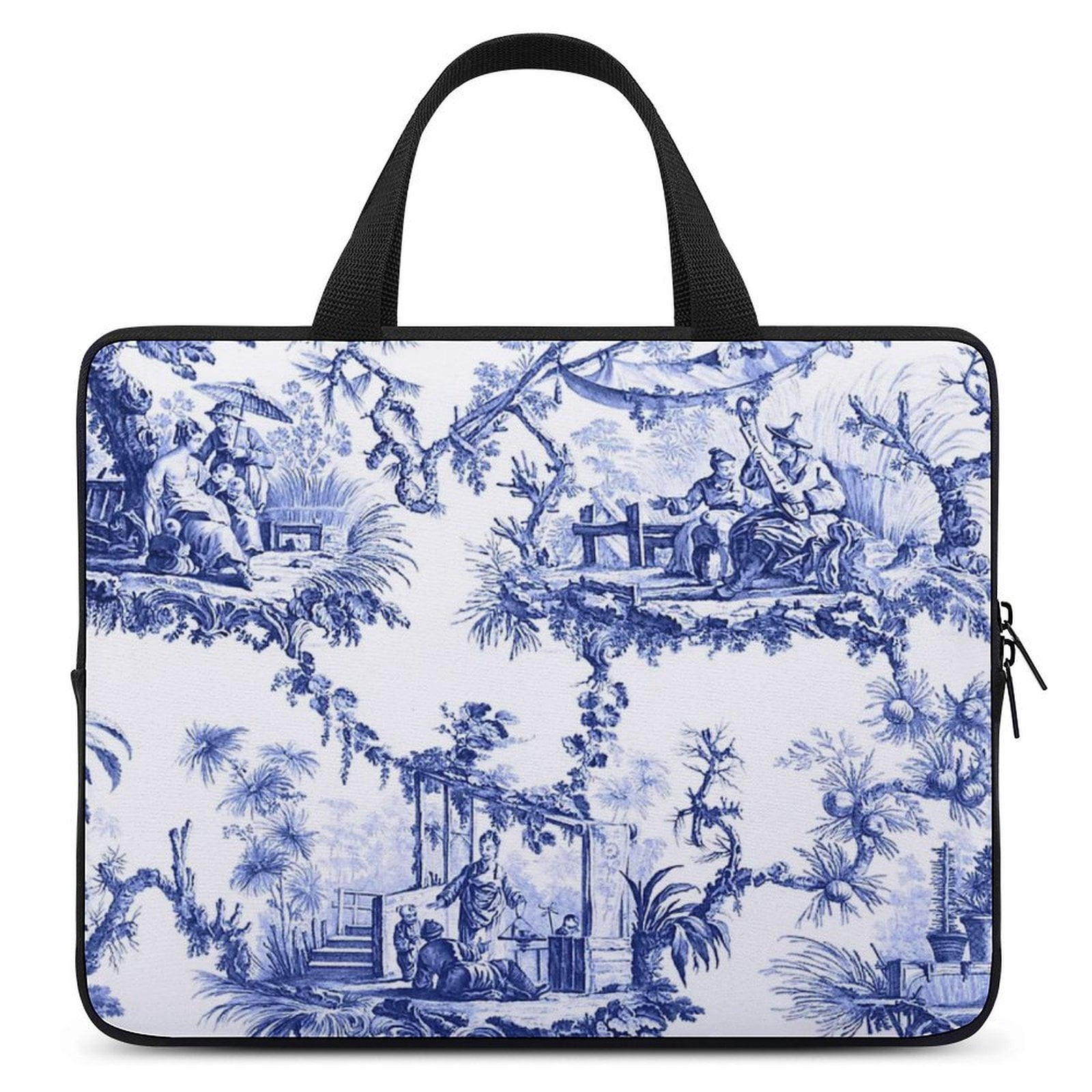 Blue Chinoiserie Toile Laptop Bag Women Man 10 12 13 15 17 Inch Office ...