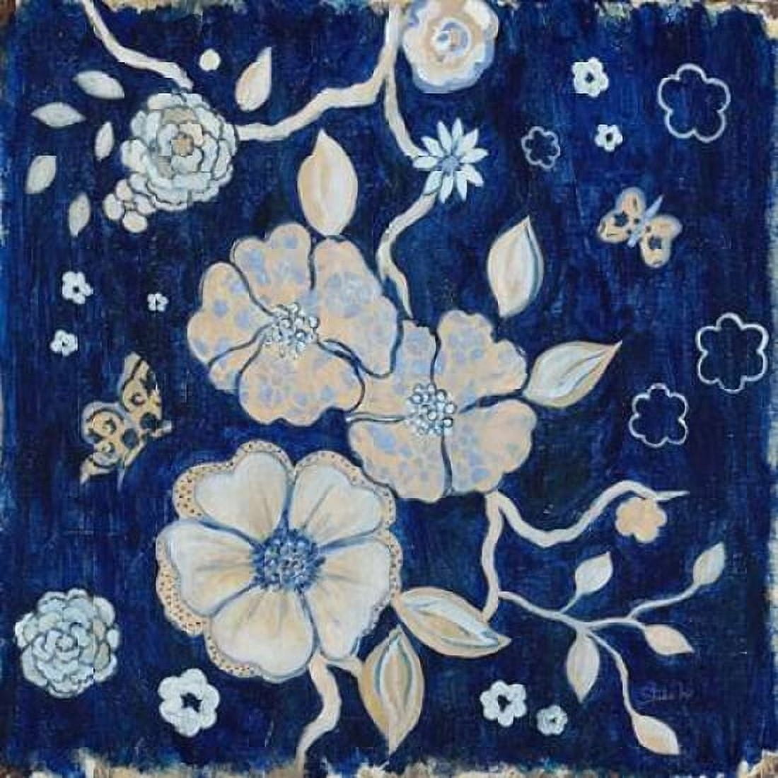Blue Chinoserie Garden1 Canvas Art - Studio M (24 x 24)