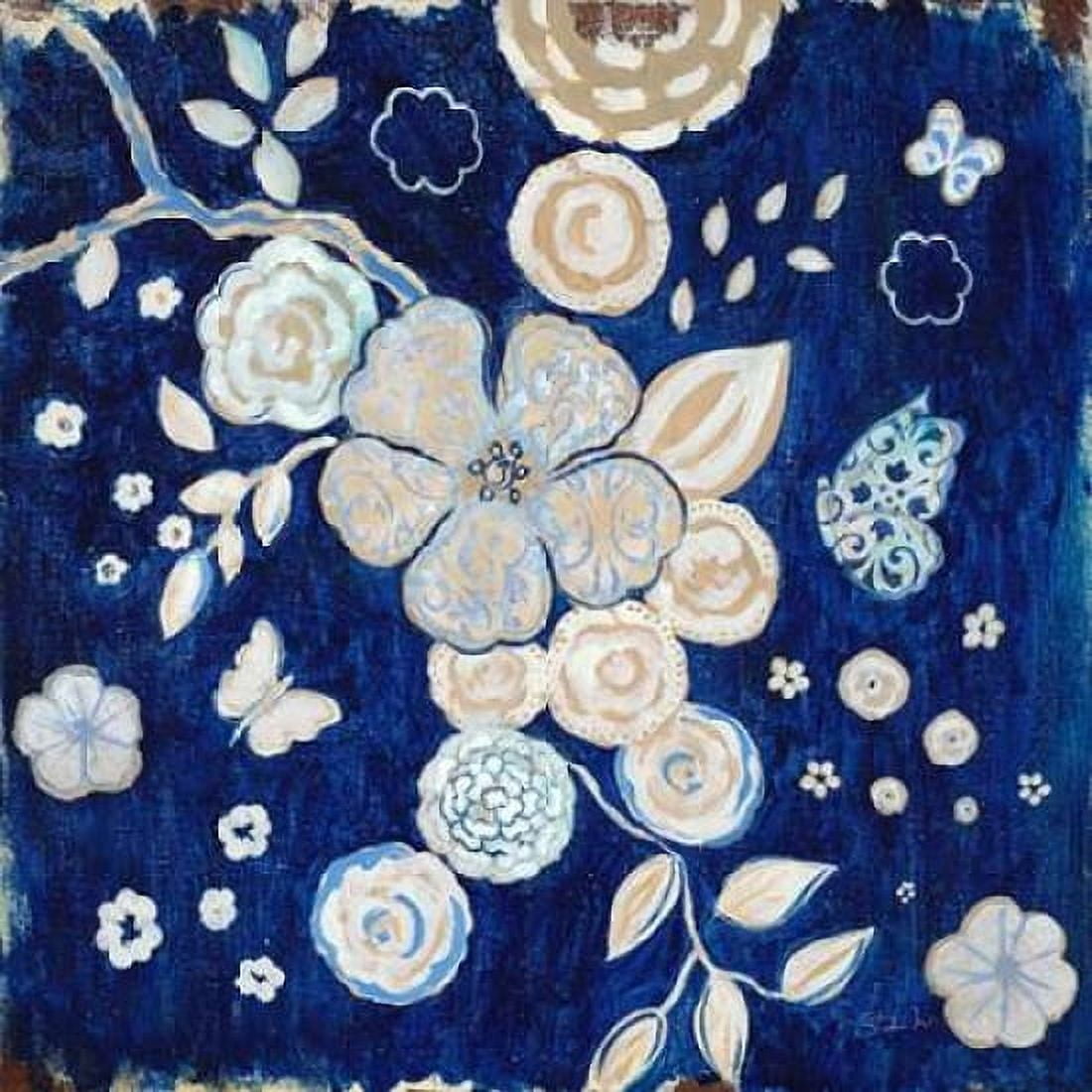 Blue Chinoserie Garden2 Canvas Art - Studio M (24 x 24)