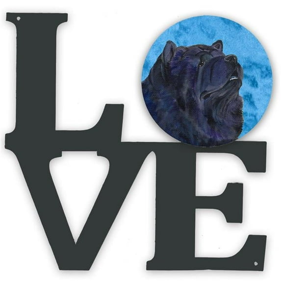 Blue Chow Chow Metal Wall Artwork LOVE