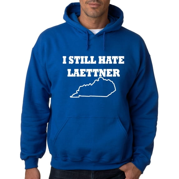Blue Christian Laettner I Still HATE Laettner Adult Large Hooded Sweatshirt
