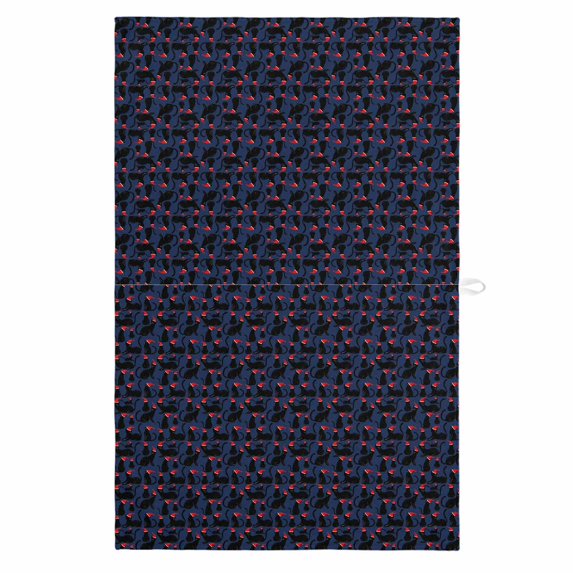 Blue Christmas 1 Pack Kitchen Towel, Water Absorbent Dish Towel, Black Red Xmas Christmas Decorative Hand Towels - Quick Drying Cloth for Cooking Baking, 18x28 Inch