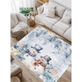 thumbnail image 1 of Blue Christmas Area Rug for Bedroom 2.7x5 Ft Snowman Gift Flower Holly Eucalyptus Wood Grain Super Soft fuzzy Throw Rug Non-Slip Fluffy Plush Indoor Floor Carpet for Living Room Nursery Home Decor, 1 of 8