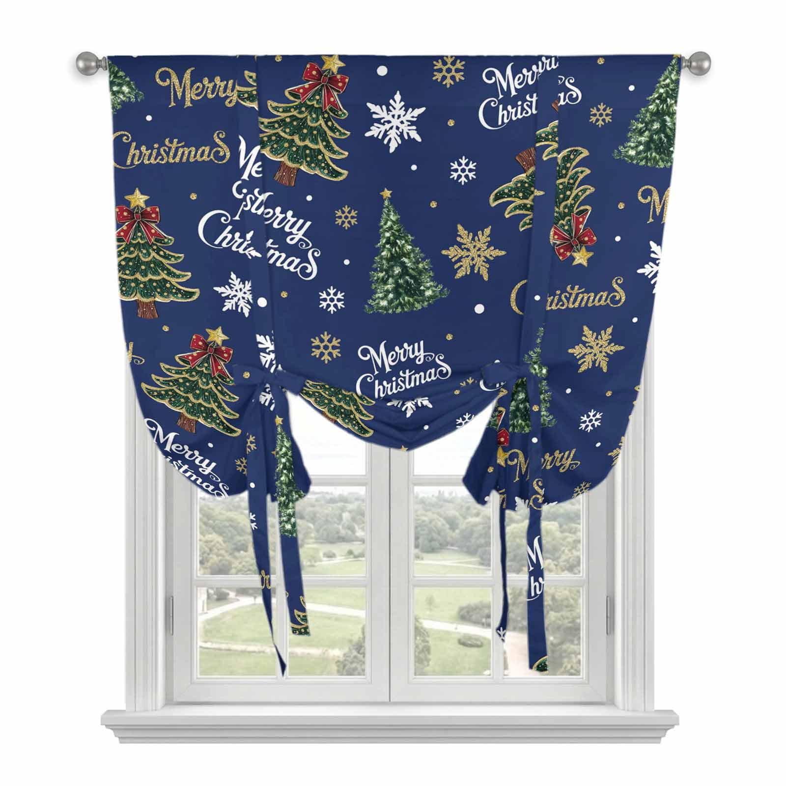 Blue Christmas Balloon Curtains for Windows, Bedroom Curtains 54 Inch ...