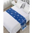 Blue Christmas Bed Runner for Full/ Queen Size Bed,Truck Xmas Tree