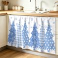 thumbnail image 1 of Blue Christmas Cabinet Curtain 32"Wx55"L,Dustproof Pantry Door Curtain with Self Adhesive Tape,Blue Plaid Xmas Tree Snowflake Winter Tall Storage Cover Privacy Drape for Bathroom Kitchen Laundry Room, 1 of 9