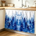 thumbnail image 1 of Blue Christmas Cabinet Curtain 32"Wx55"L,Dustproof Pantry Door Curtain with Self Adhesive Tape,Winter Snowflake Abstract Forest Tree Tall Storage Cover Privacy Drape for Bathroom Kitchen Laundry Room, 1 of 9
