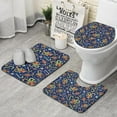 thumbnail image 1 of Blue Christmas Candy Cane Pattern Bathroom Rugs Sets 3 Piece,Toilet Cover Set,Absorbent Non Slip Bathroom Mats Sets with U-Shaped Contour Rug Toilet Rug Set, 1 of 5